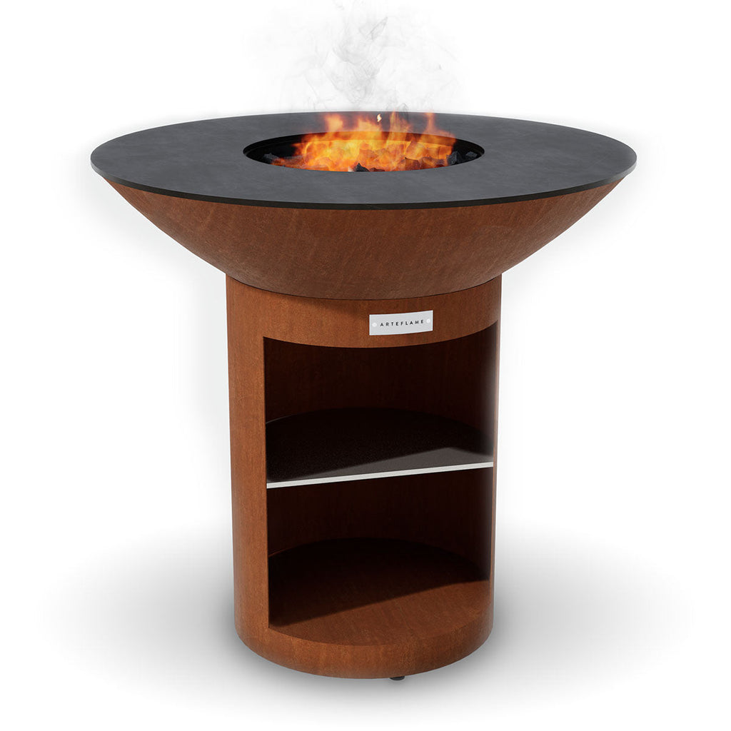 Arteflame Classic 40″ — Storage Base Flat-Top Grill & Fire Bowl (CORTEN Steel)