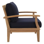 Patio Teak Set - Patio Elegance Marina 10-Piece Outdoor Set with Navy Cushions
