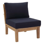 Patio Teak Set - Patio Elegance Marina 10-Piece Outdoor Set with Navy Cushions