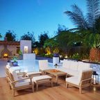 Patio Elegance Marina Teak Outdoor Seating Set - 10-Piece Modway Collection