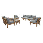 Marina 10-Piece Teak Outdoor Patio Set - Grey Finish by Patio Elegance