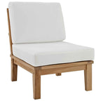 Patio Teak Sectional Set - Patio Elegance Marina 8-Piece Outdoor Teak Sectional Set by Modway