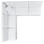 Commix Outdoor Sectional Sofa - 5-Piece Sunbrella® White Collection at Patio Elegance