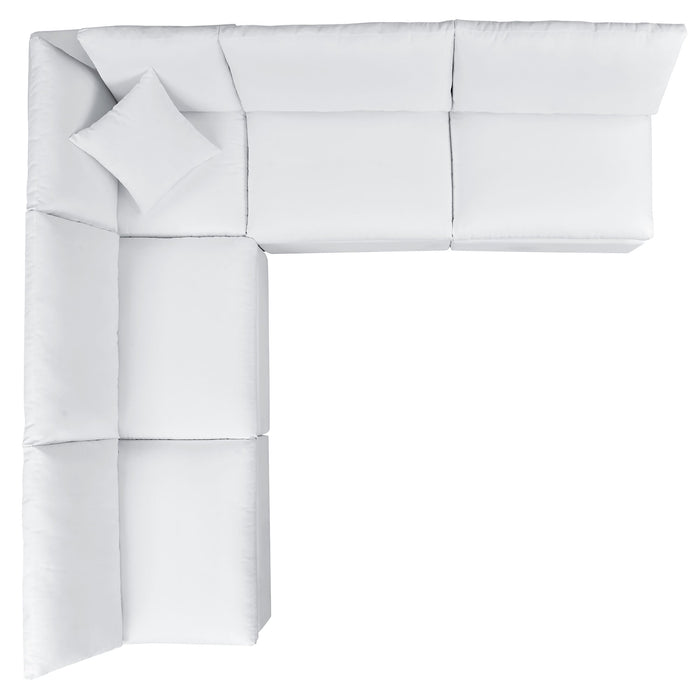 Commix Outdoor Sectional Sofa - 5-Piece Sunbrella® White Collection at Patio Elegance