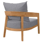 Modway Brisbane Outdoor Patio Set - 3-Piece Grey Teak Furniture for Stylish Patios