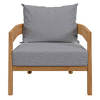 Modway Brisbane Outdoor Patio Set - 3-Piece Grey Teak Furniture for Stylish Patios