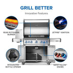 Patio Elegance Gas Grill Rogue PRO‑S 625 RSIB with Infrared Side and Rear Burners