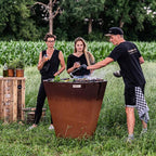 Arteflame Park Series — One-Piece CORTEN Steel Park Grill (30″ / 40″) with Half Griddle + Half Grill