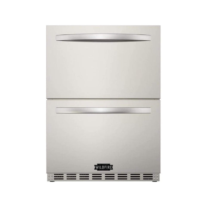 Wildfire Outdoor Living 24-Inch Dual Drawer Door Stainless Steel Outdoor Kitchen Fridge With 5.3 Cubic Feet Capacity [WFRDD24] (SAK50832)